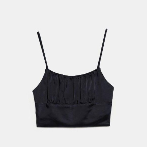 zara satin crop top - Picture 3 of 4